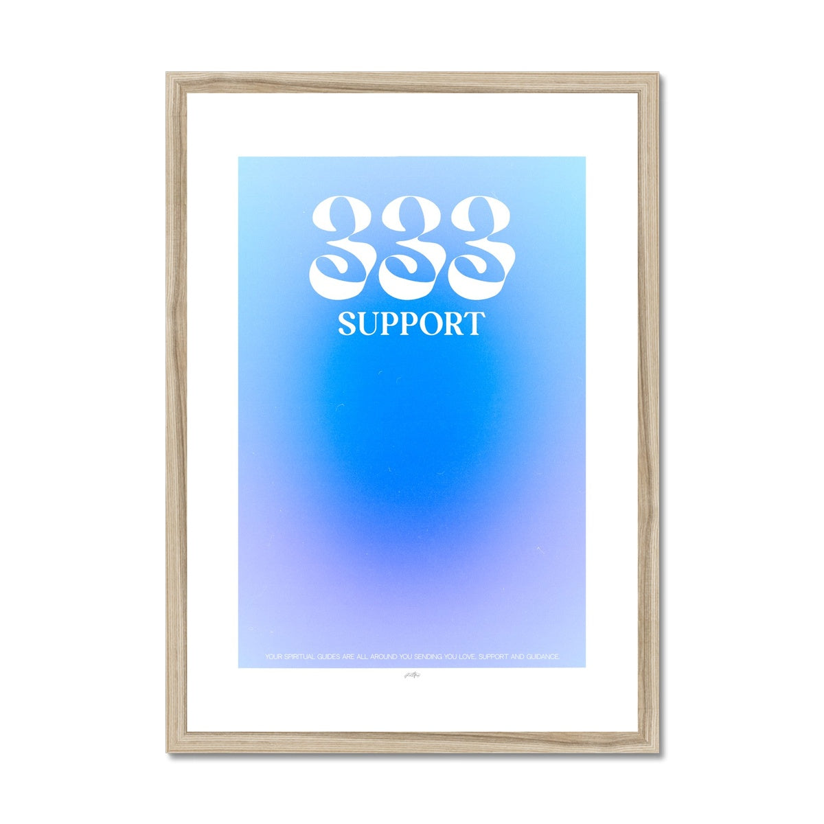 An angel number art print with a gradient aura. Add a touch of angel energy to your walls with a angel number auras. The perfect wall art posters to create a soft and dreamy aesthetic with your apartment or dorm decor. 333 Support: Your Spiritual Guides Are All Around You Sending You Love, Support And Guidance.
