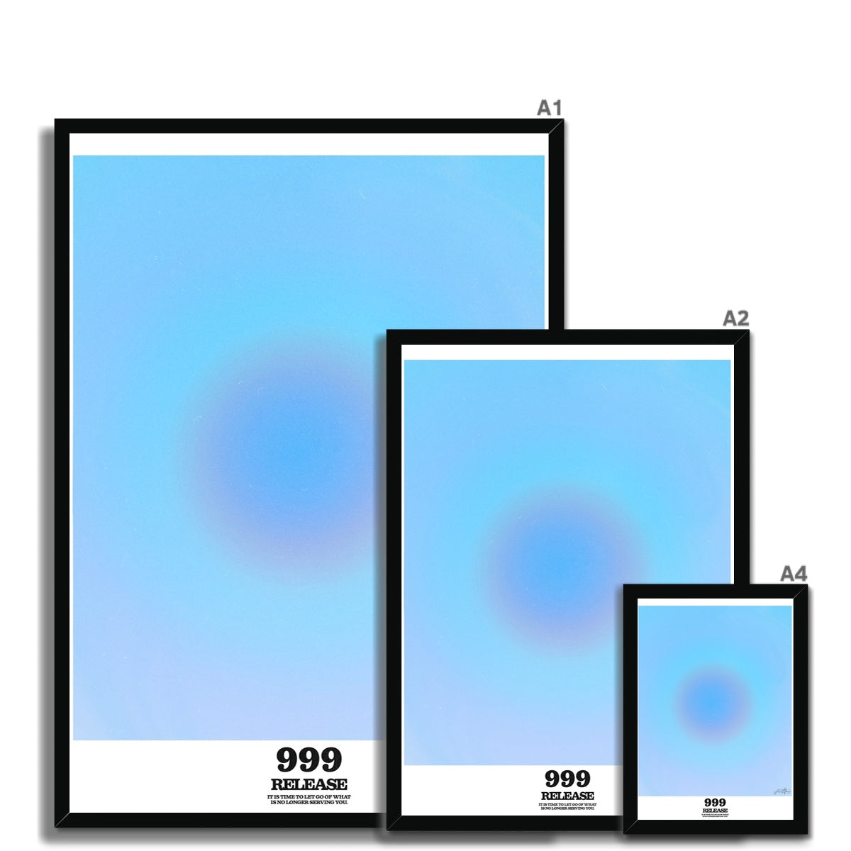 An angel number art print with a gradient aura. Add a touch of angel energy to your walls with a angel number auras. The perfect wall art posters to create a soft and dreamy aesthetic with your apartment or dorm decor. 999 Release: It’s Time To Let Go Of What’s No Longer Serving You.