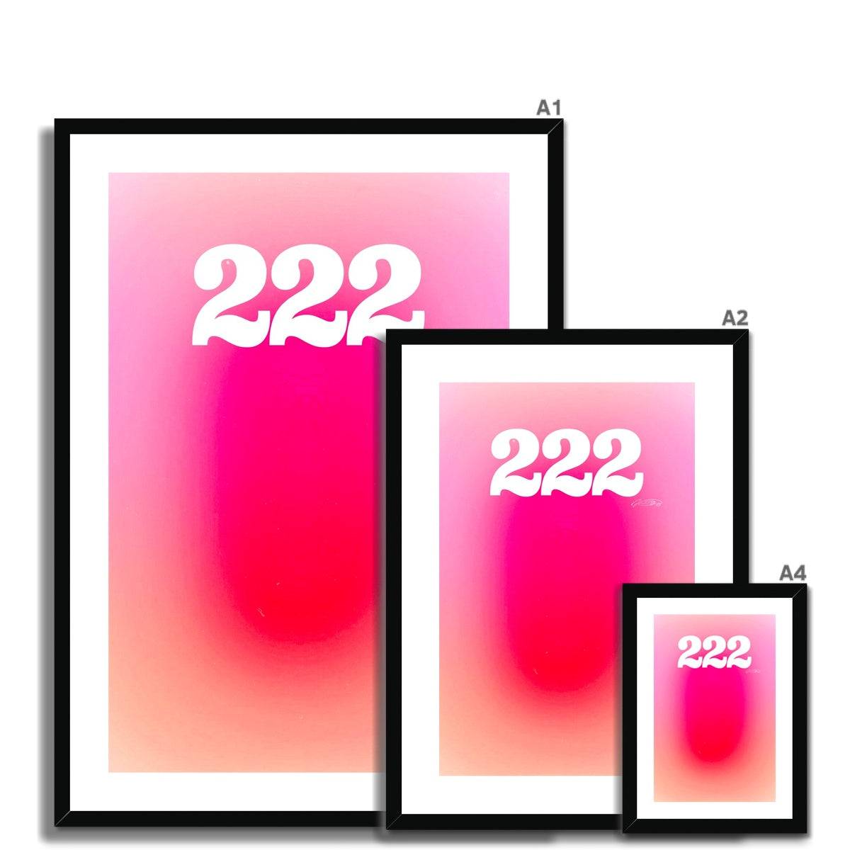 An angel number art print with a gradient aura. Add a touch of angel energy to your walls with a angel number auras. The perfect wall art posters to create a soft and dreamy aesthetic with your apartment or dorm decor. 222 Alignment: You Are In The Right Place And The Right Time.