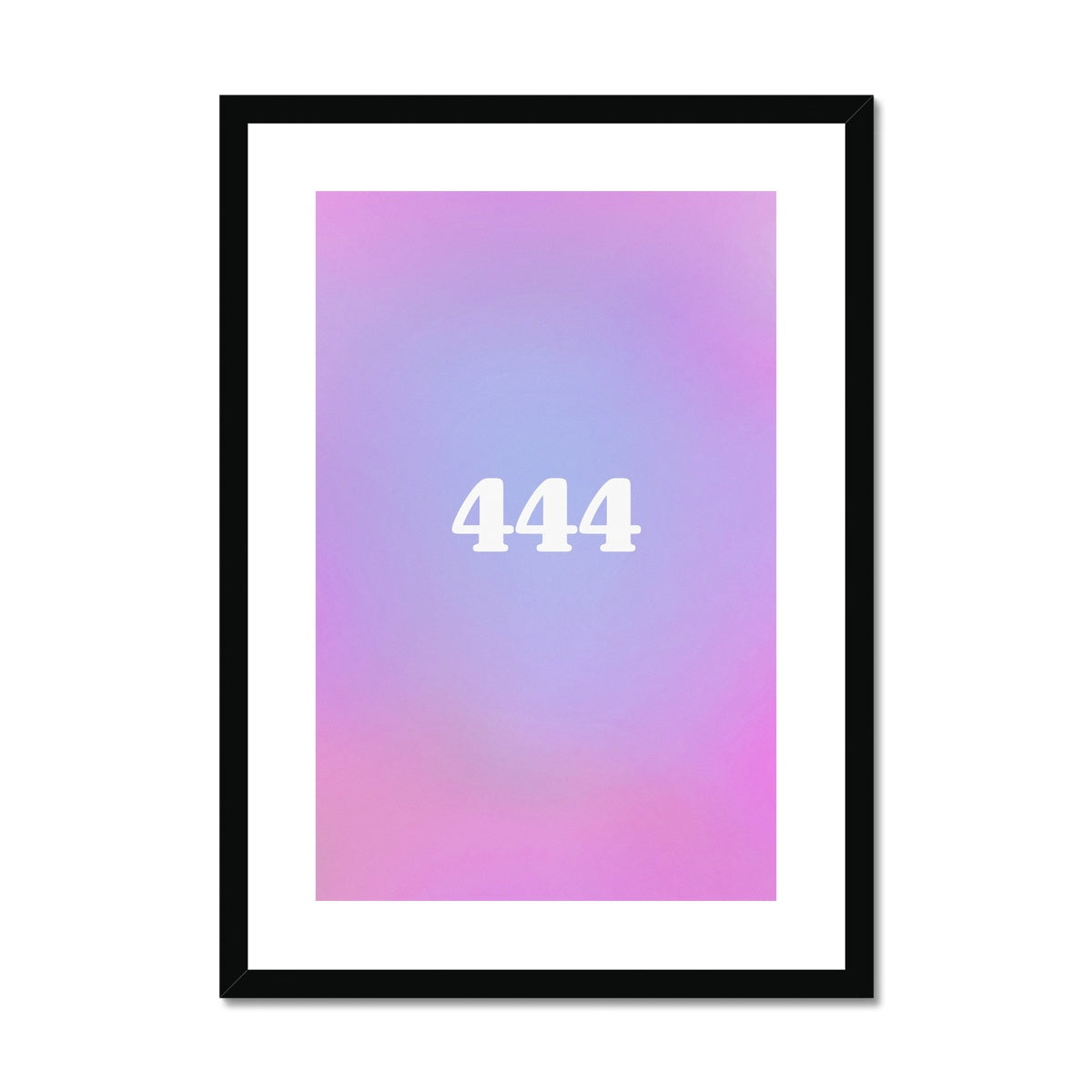 An angel number art print with a gradient aura. Add a touch of angel energy to your walls with a angel number auras. The perfect wall art posters to create a soft and dreamy aesthetic with your apartment or dorm decor. 444 Protection: The Universe And Your Spiritual Guides Are Protecting You.