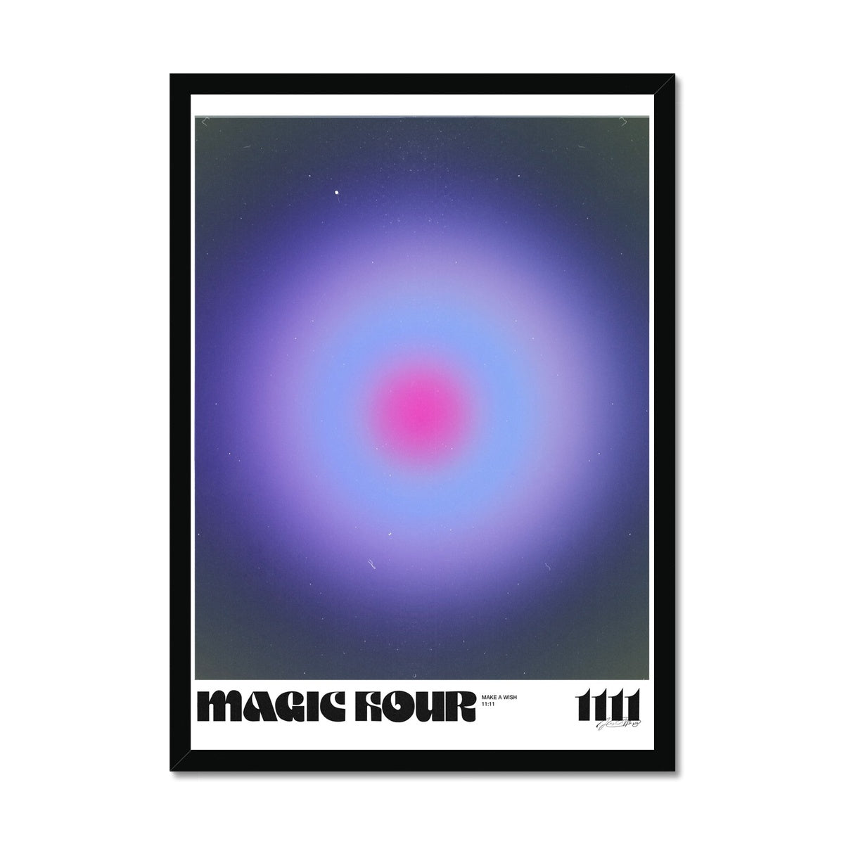 An angel number art print with a gradient aura. Add a touch of angel energy to your walls with a angel number auras. The perfect wall art posters to create a soft and dreamy aesthetic with your apartment or dorm decor. 1111 Magic Hour: Make A Wish.