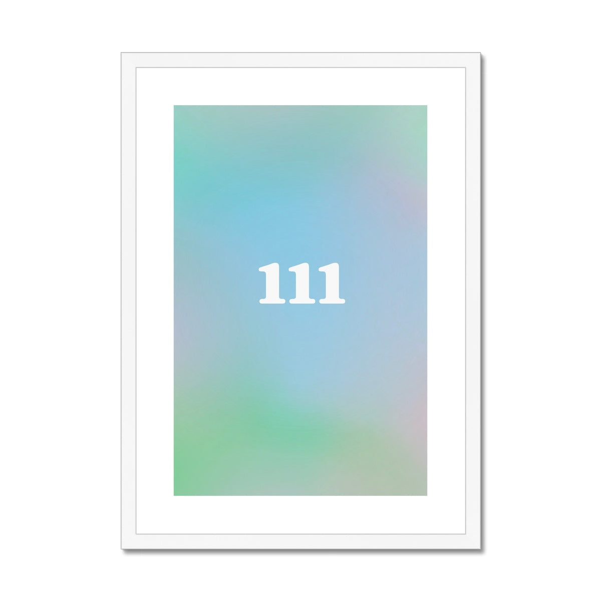 An angel number art print with a gradient aura. Add a touch of angel energy to your walls with a angel number auras. The perfect wall art posters to create a soft and dreamy aesthetic with your apartment or dorm decor. 111 Intuition: Trust Your Gut & Listen To Your Heart