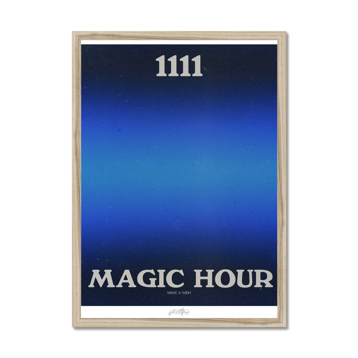 An angel number art print with a gradient aura. Add a touch of angel energy to your walls with a angel number auras. The perfect wall art posters to create a soft and dreamy aesthetic with your apartment or dorm decor. 1111 Magic Hour: Make A Wish.