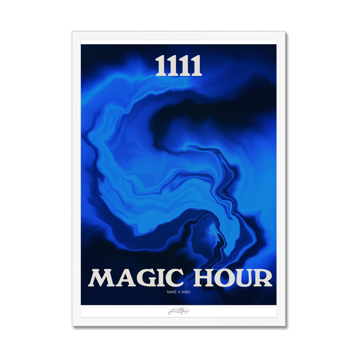 An angel number art print with a gradient aura. Add a touch of angel energy to your walls with a angel number auras. The perfect wall art posters to create a soft and dreamy aesthetic with your apartment or dorm decor. 1111 Magic Hour: Make A Wish.