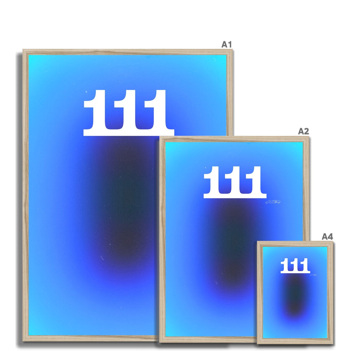 An angel number art print with a gradient aura. Add a touch of angel energy to your walls with a angel number auras. The perfect wall art posters to create a soft and dreamy aesthetic with your apartment or dorm decor. 111 Intuition: Trust Your Gut & Listen To Your Heart