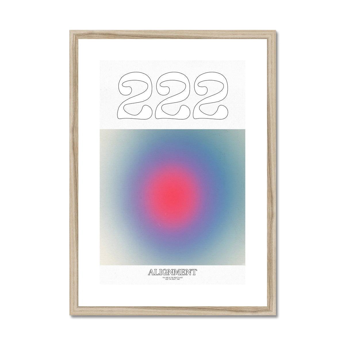 An angel number art print with a gradient aura. Add a touch of angel energy to your walls with a angel number auras. The perfect wall art posters to create a soft and dreamy aesthetic with your apartment or dorm decor. 222 Alignment: You Are In The Right Place And The Right Time.