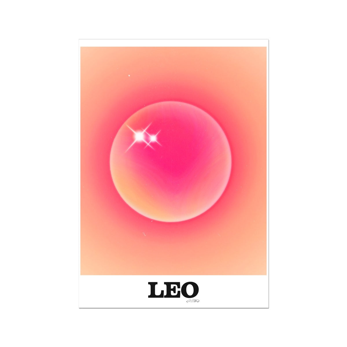 Leo Aura art print by Les Muses. Zodiac sign wall art. Aesthetic gradient star sign poster. Astrology artwork collection.