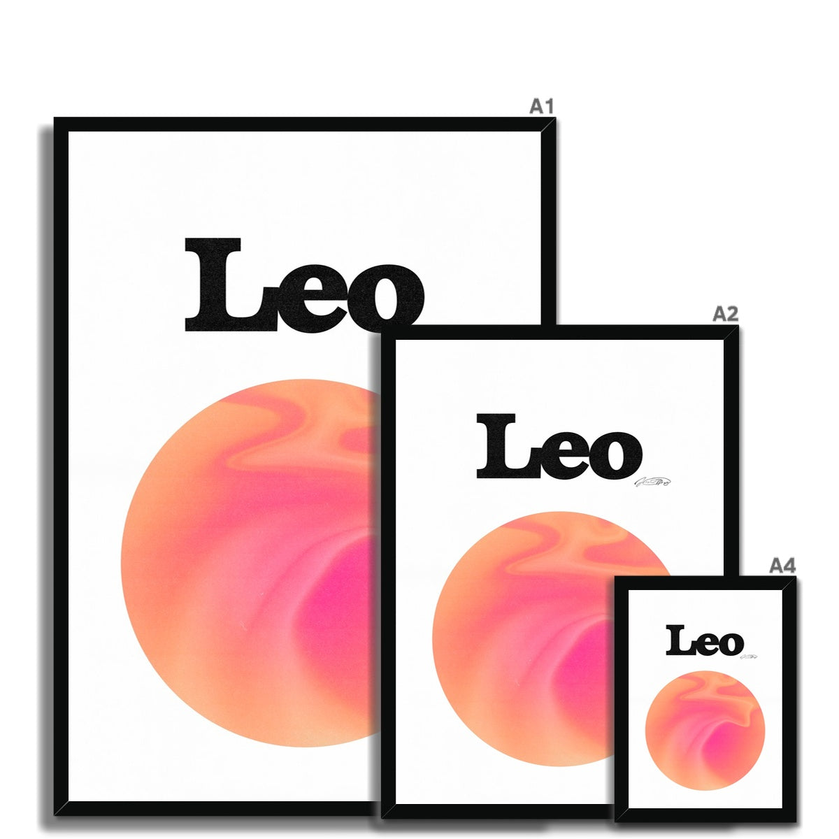 Leo Aura art print by Les Muses. Zodiac sign wall art. Aesthetic gradient star sign poster. Astrology artwork collection.