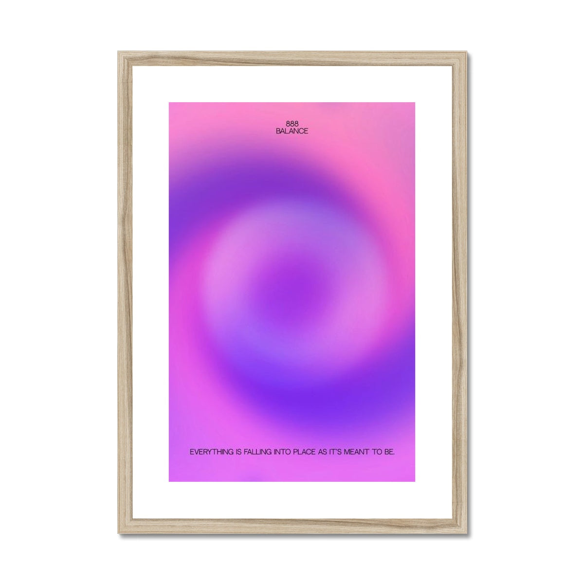 An angel number art print with a gradient aura. Add a touch of angel energy to your walls with a angel number auras. The perfect wall art posters to create a soft and dreamy aesthetic with your apartment or dorm decor. 888 Balance: Everything Is Falling Into Place As It’s Meant To Be.