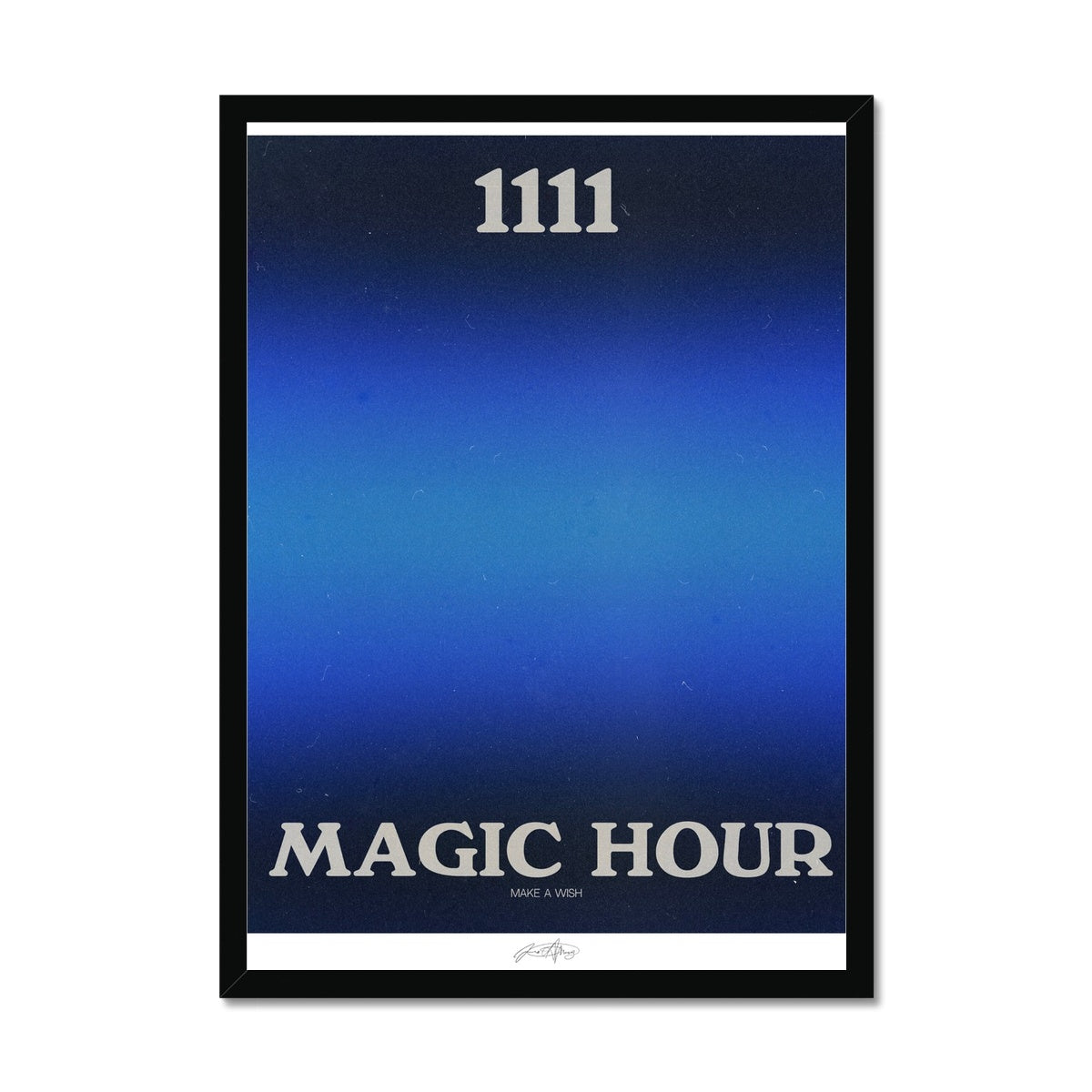 An angel number art print with a gradient aura. Add a touch of angel energy to your walls with a angel number auras. The perfect wall art posters to create a soft and dreamy aesthetic with your apartment or dorm decor. 1111 Magic Hour: Make A Wish.