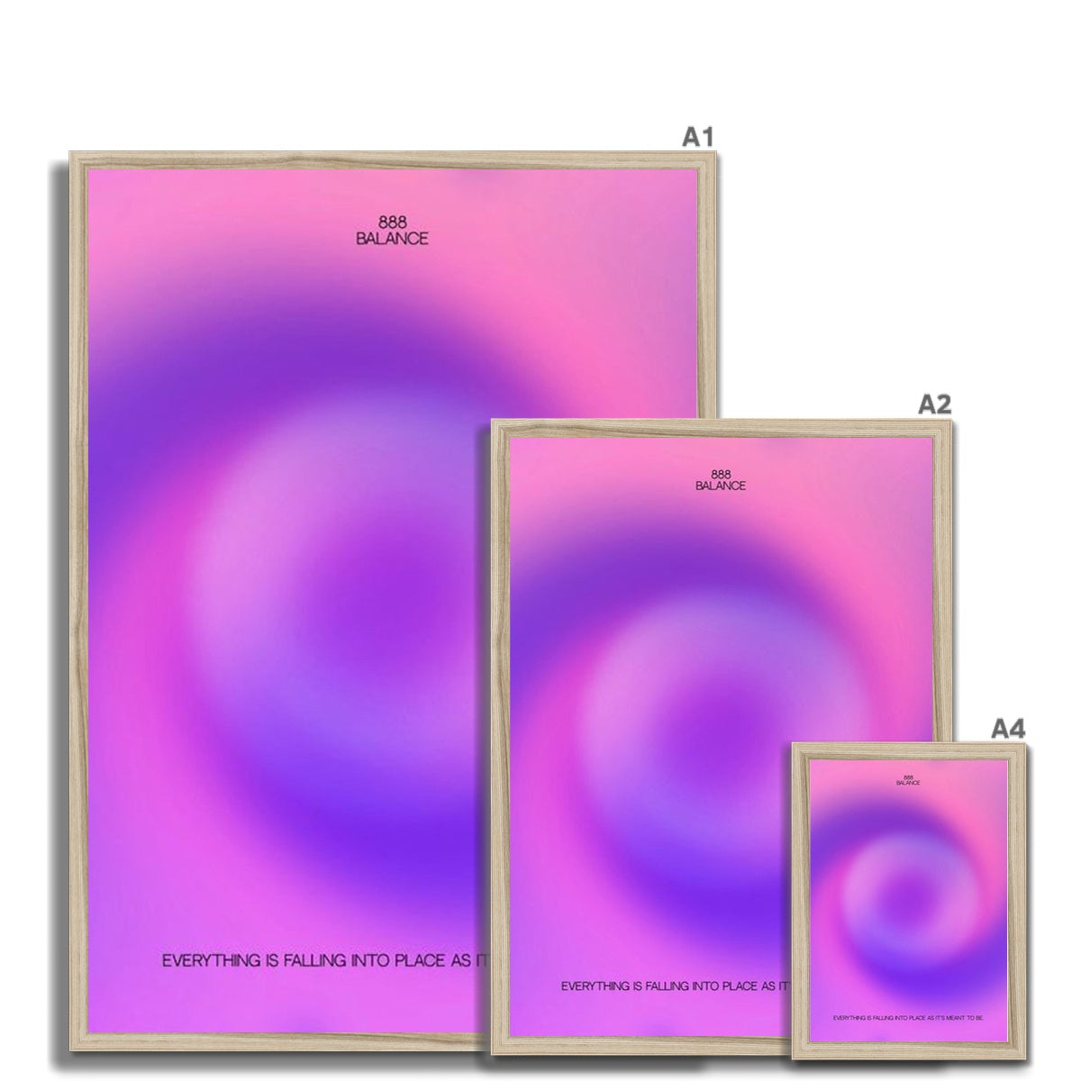 An angel number art print with a gradient aura. Add a touch of angel energy to your walls with a angel number auras. The perfect wall art posters to create a soft and dreamy aesthetic with your apartment or dorm decor. 888 Balance: Everything Is Falling Into Place As It’s Meant To Be.