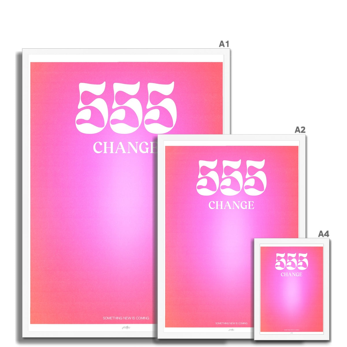 An angel number art print with a gradient aura. Add a touch of angel energy to your walls with a angel number auras. The perfect wall art posters to create a soft and dreamy aesthetic with your apartment or dorm decor. 555 Change: Something New Is Coming.