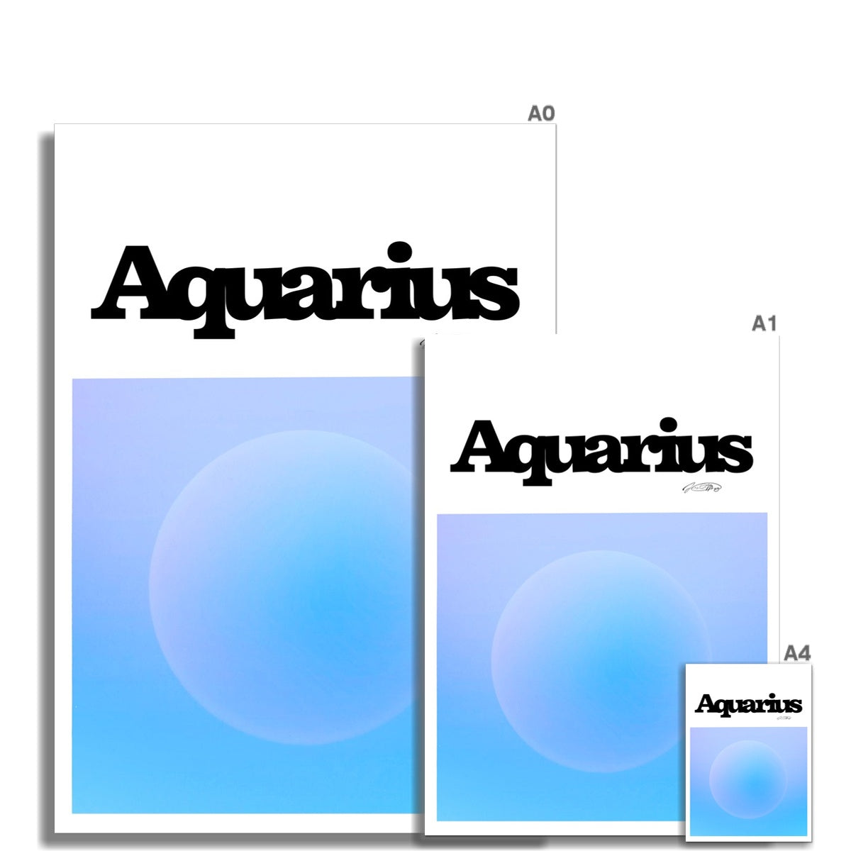 Our Aquarius Aura art print is the perfect wall art to show off your star sign. Find a zodiac gradient print or poster in our astrology collection.