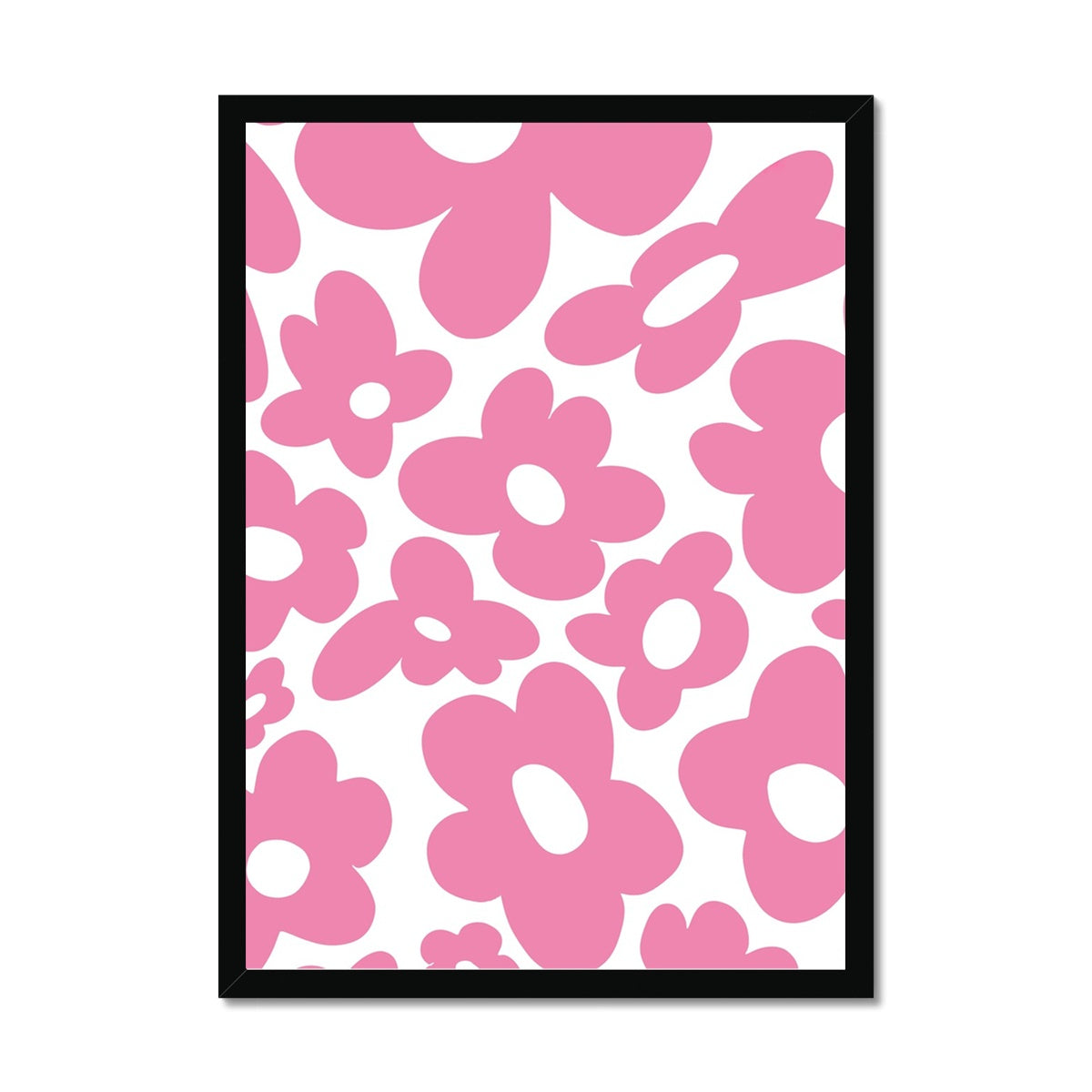 Retro flowers / Pink Framed Print