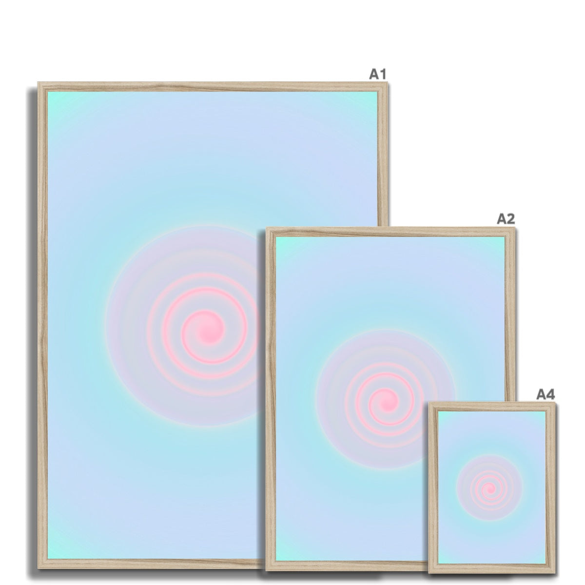 Sunset gradient aura wall art prints featuring warped pastel gradients. Colorful aura gradient posters perfect as aesthetic dorm and apartment decor.