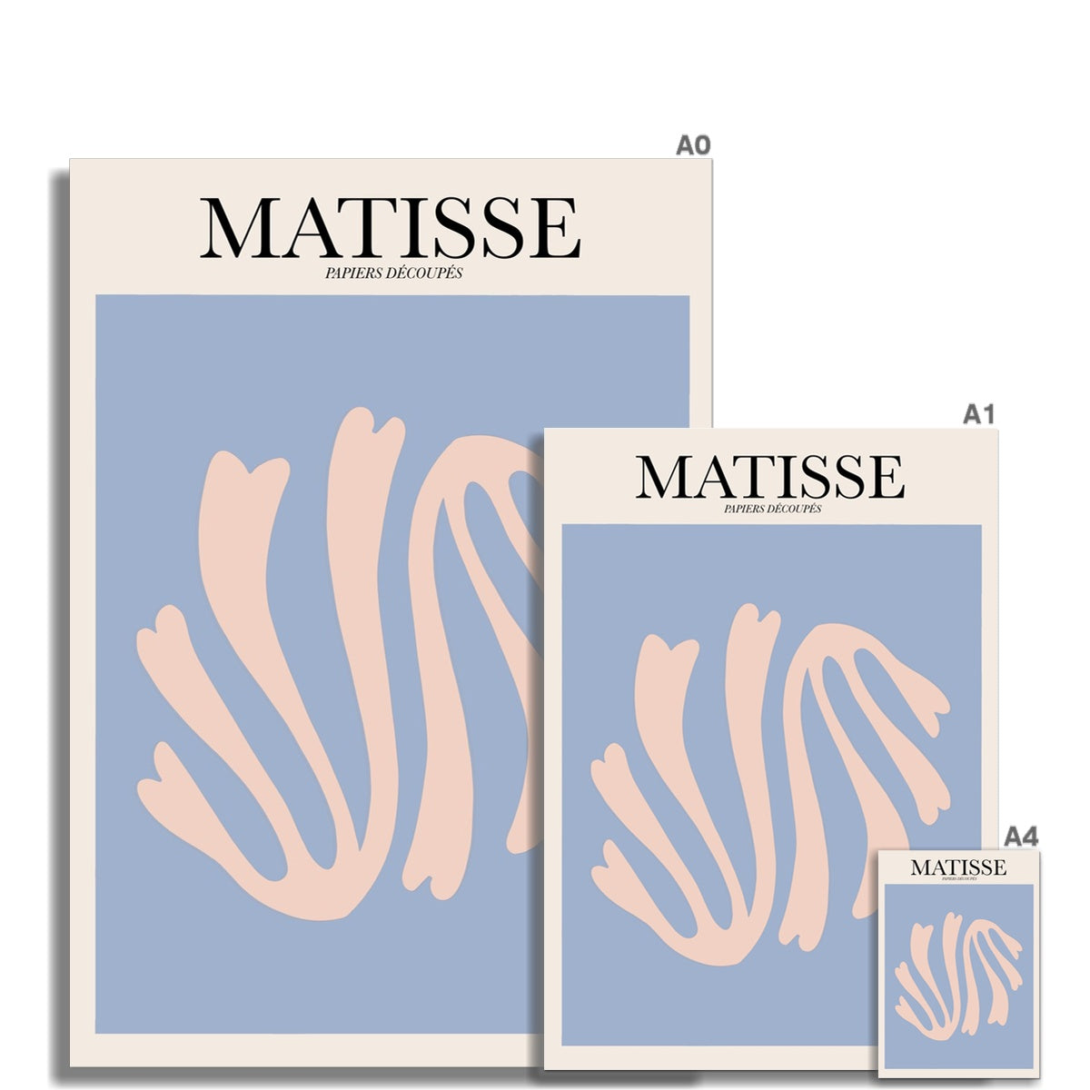 © les muses / Matisse wall art prints featuring flora cut outs or "Papiers Découpés" in a danish pastel style. Matisse exhibition posters with paper cut-outs. Berggruen & Cie museum prints for your gallery wall.