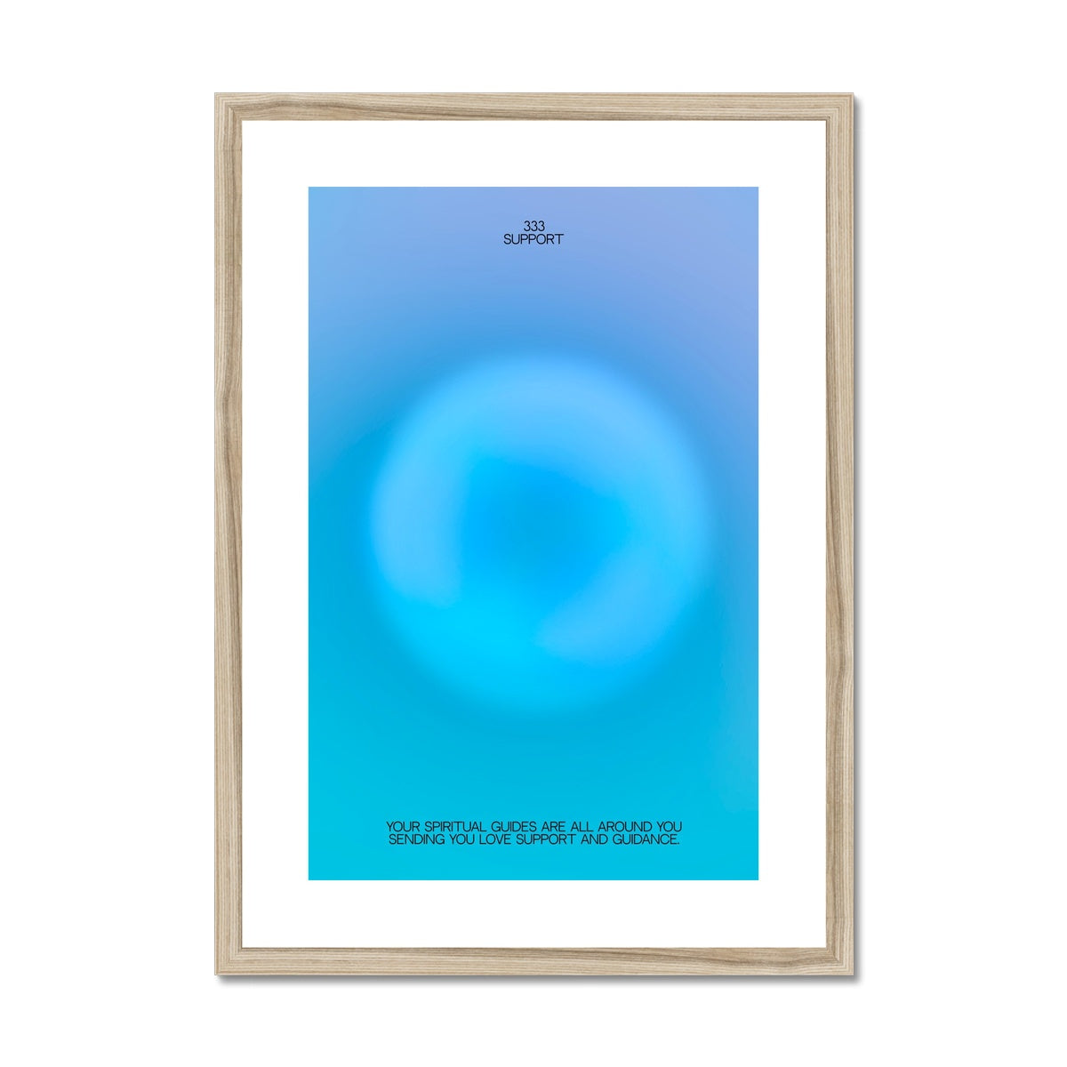 An angel number art print with a gradient aura. Add a touch of angel energy to your walls with a angel number auras. The perfect wall art posters to create a soft and dreamy aesthetic with your apartment or dorm decor. 333 Support: Your Spiritual Guides Are All Around You Sending You Love, Support And Guidance.