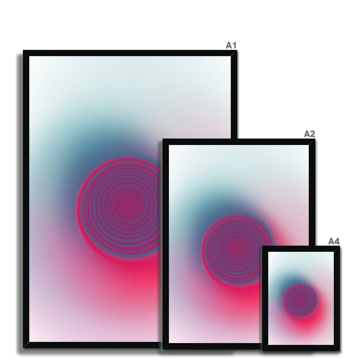 © les muses / Abstract aura wall art prints featuring warped gradients swirled to appear similar to a rabbit hole. Our colorful aura gradient posters are an aesthetic addition to any dorm or apartment decor.