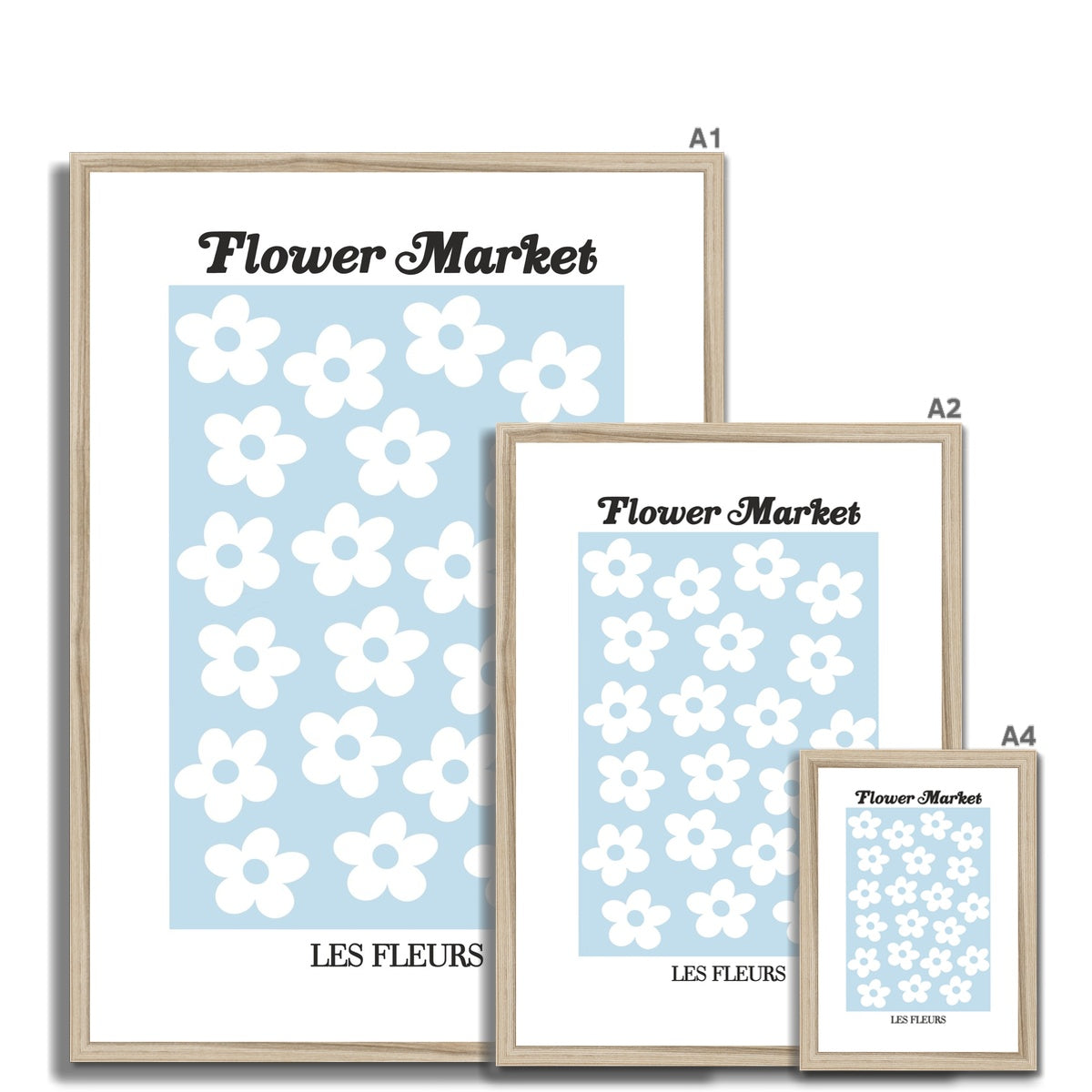 © les muses / Our Flower Market / Les Fleurs collection features wall art with a vibrant daisy design under original hand drawn typography. Danish pastel posters full of daisies to brighten up any gallery wall.
