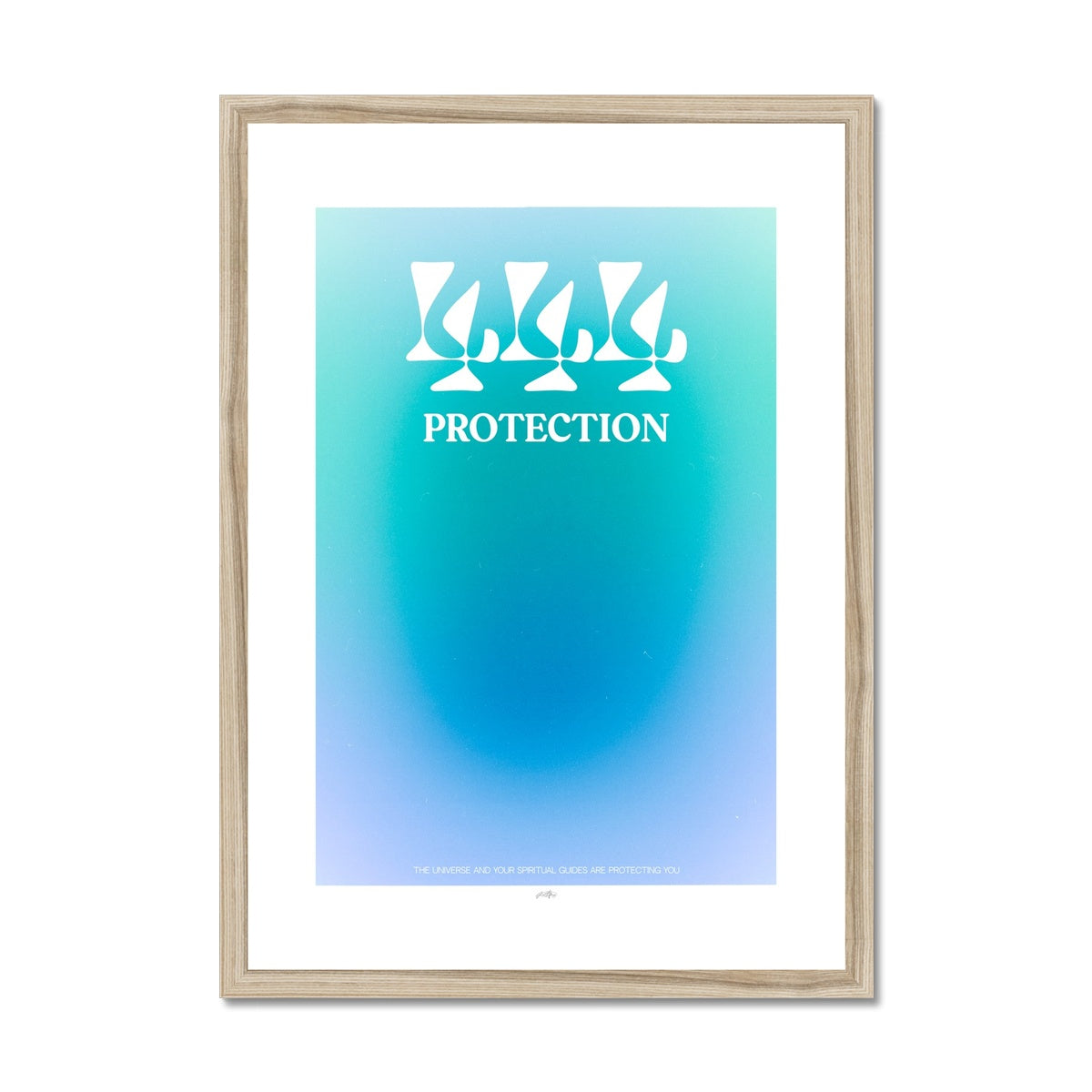 An angel number art print with a gradient aura. Add a touch of angel energy to your walls with a angel number auras. The perfect wall art posters to create a soft and dreamy aesthetic with your apartment or dorm decor. 444 Protection: The Universe And Your Spiritual Guides Are Protecting You.