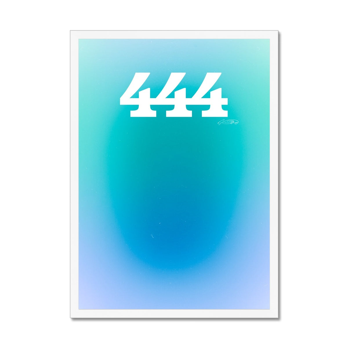 An angel number art print with a gradient aura. Add a touch of angel energy to your walls with a angel number auras. The perfect wall art posters to create a soft and dreamy aesthetic with your apartment or dorm decor. 444 Protection: The Universe And Your Spiritual Guides Are Protecting You.