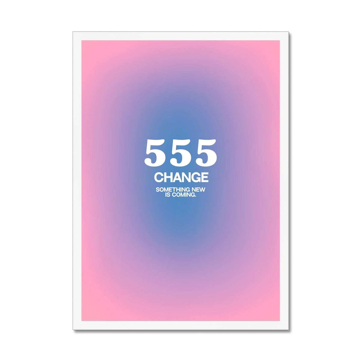 An angel number art print with a gradient aura. Add a touch of angel energy to your walls with a angel number auras. The perfect wall art posters to create a soft and dreamy aesthetic with your apartment or dorm decor. 555 Change: Something New Is Coming.