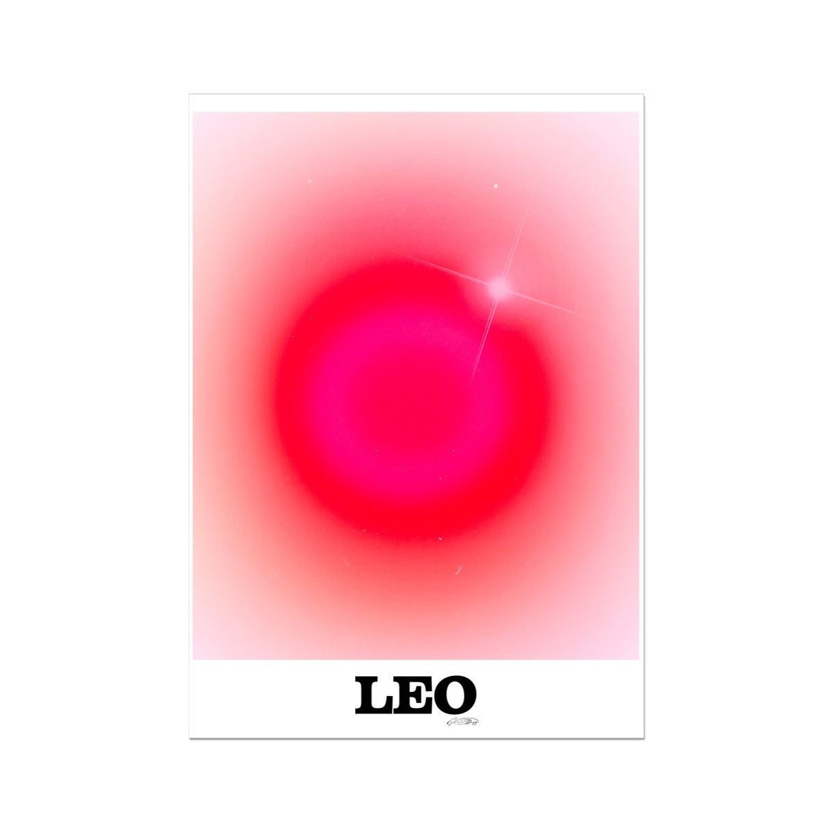 Leo Aura art print by Les Muses. Zodiac sign wall art. Aesthetic gradient star sign poster. Astrology artwork collection.