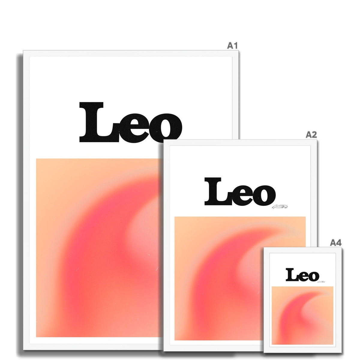 Leo Aura art print by Les Muses. Zodiac sign wall art. Aesthetic gradient star sign poster. Astrology artwork collection.