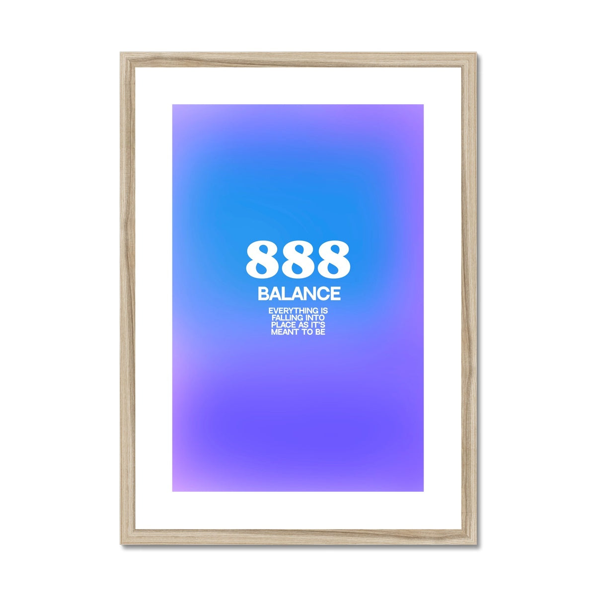 An angel number art print with a gradient aura. Add a touch of angel energy to your walls with a angel number auras. The perfect wall art posters to create a soft and dreamy aesthetic with your apartment or dorm decor. 888 Balance: Everything Is Falling Into Place As It’s Meant To Be.