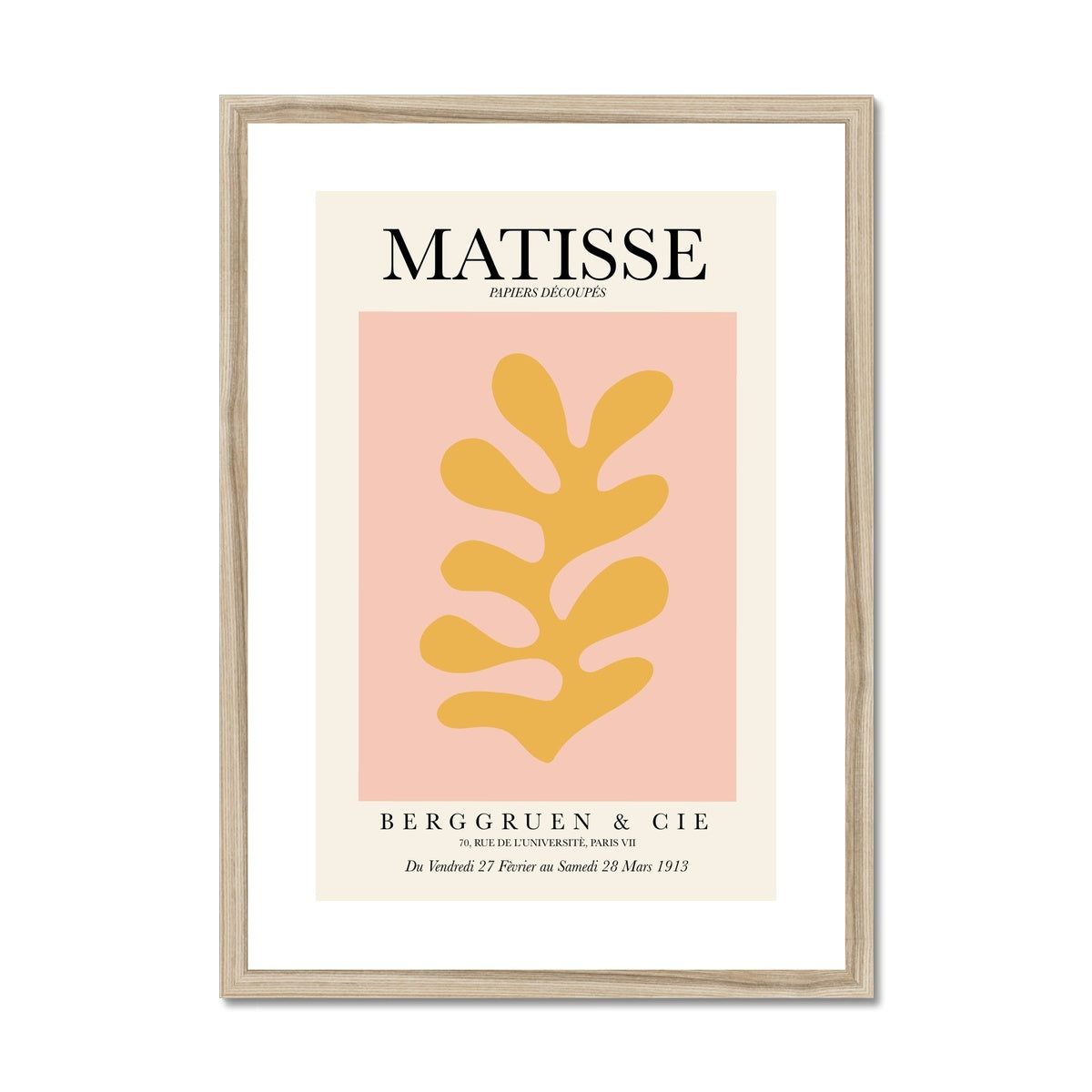 © les muses / Matisse wall art prints featuring flora cut outs or "Papiers Découpés" in a danish pastel style. Matisse exhibition posters with paper cut-outs. Berggruen & Cie museum prints for your gallery wall.