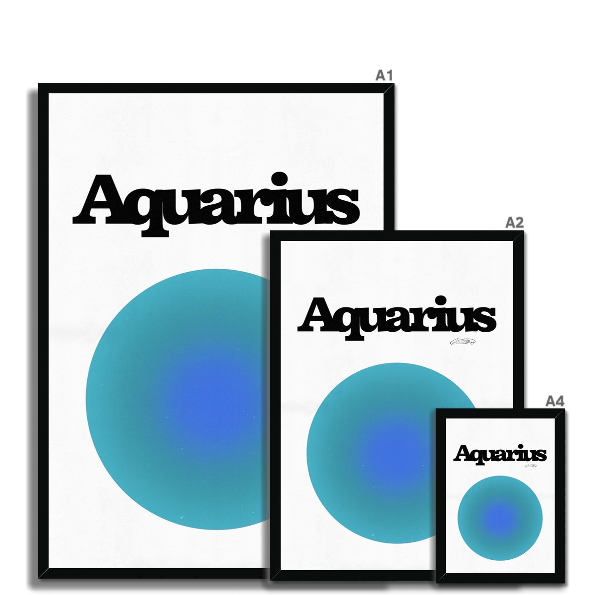 Our Aquarius Aura art print is the perfect wall art to show off your star sign. Find a zodiac gradient print or poster in our astrology collection.