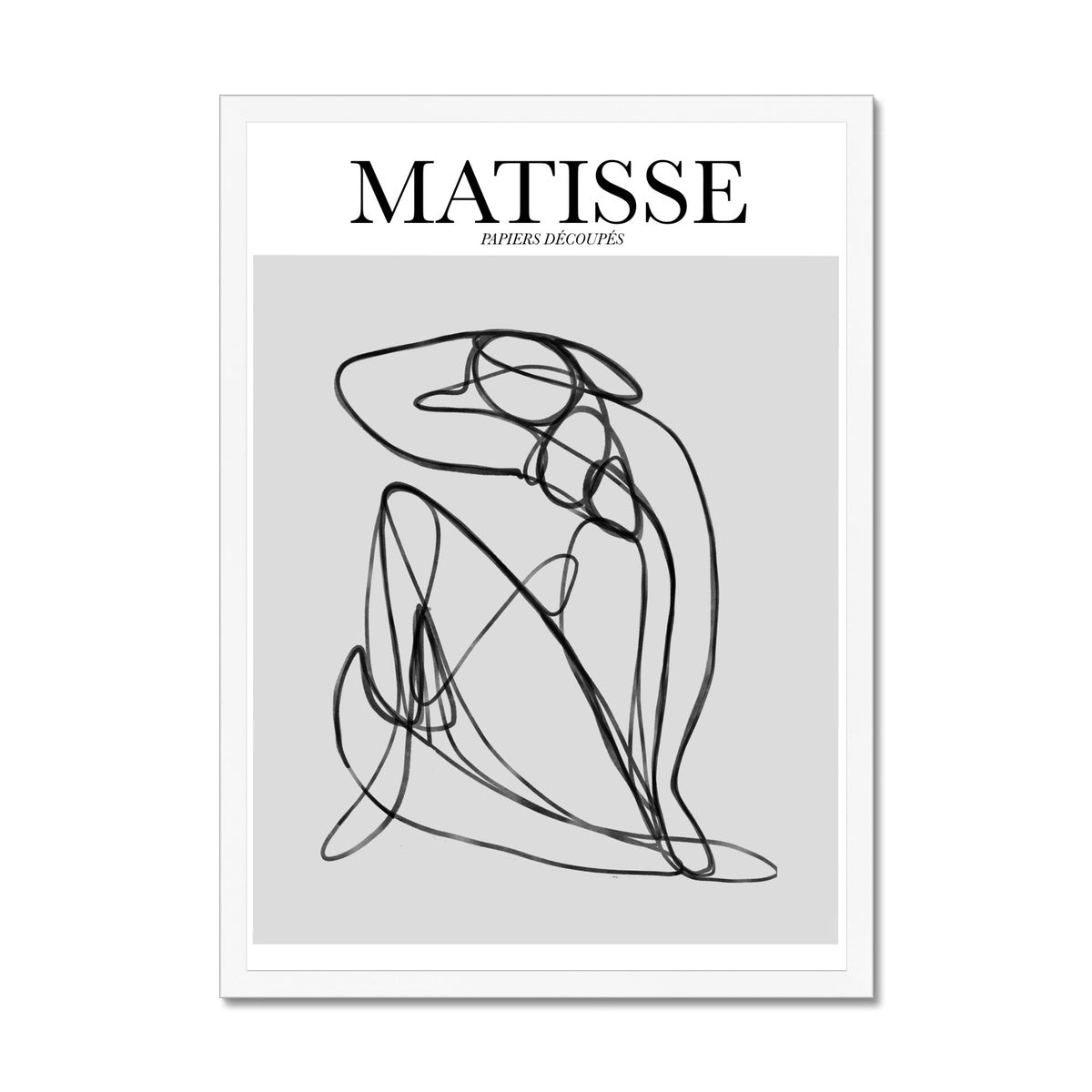 © les muses / Matisse wall art prints featuring nude figure line art or "Papiers Découpés" in a danish pastel style. Matisse exhibition posters with line art figures. Berggruen & Cie museum prints for your gallery wall. 