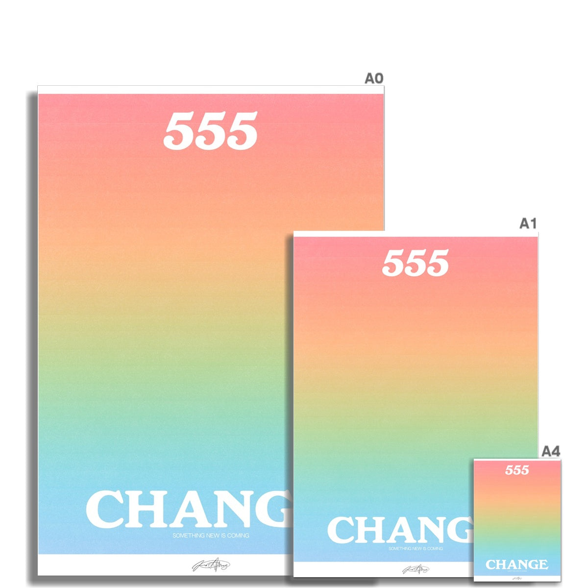 An angel number art print with a gradient aura. Add a touch of angel energy to your walls with a angel number auras. The perfect wall art posters to create a soft and dreamy aesthetic with your apartment or dorm decor. 555 Change: Something New Is Coming.