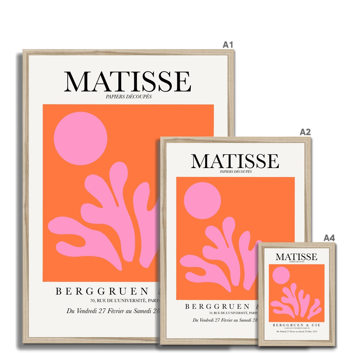 © les muses / Matisse wall art prints featuring flora cut outs or "Papiers Découpés" in a danish pastel style. Matisse exhibition posters with paper cut-outs. Berggruen & Cie museum prints for your gallery wall.