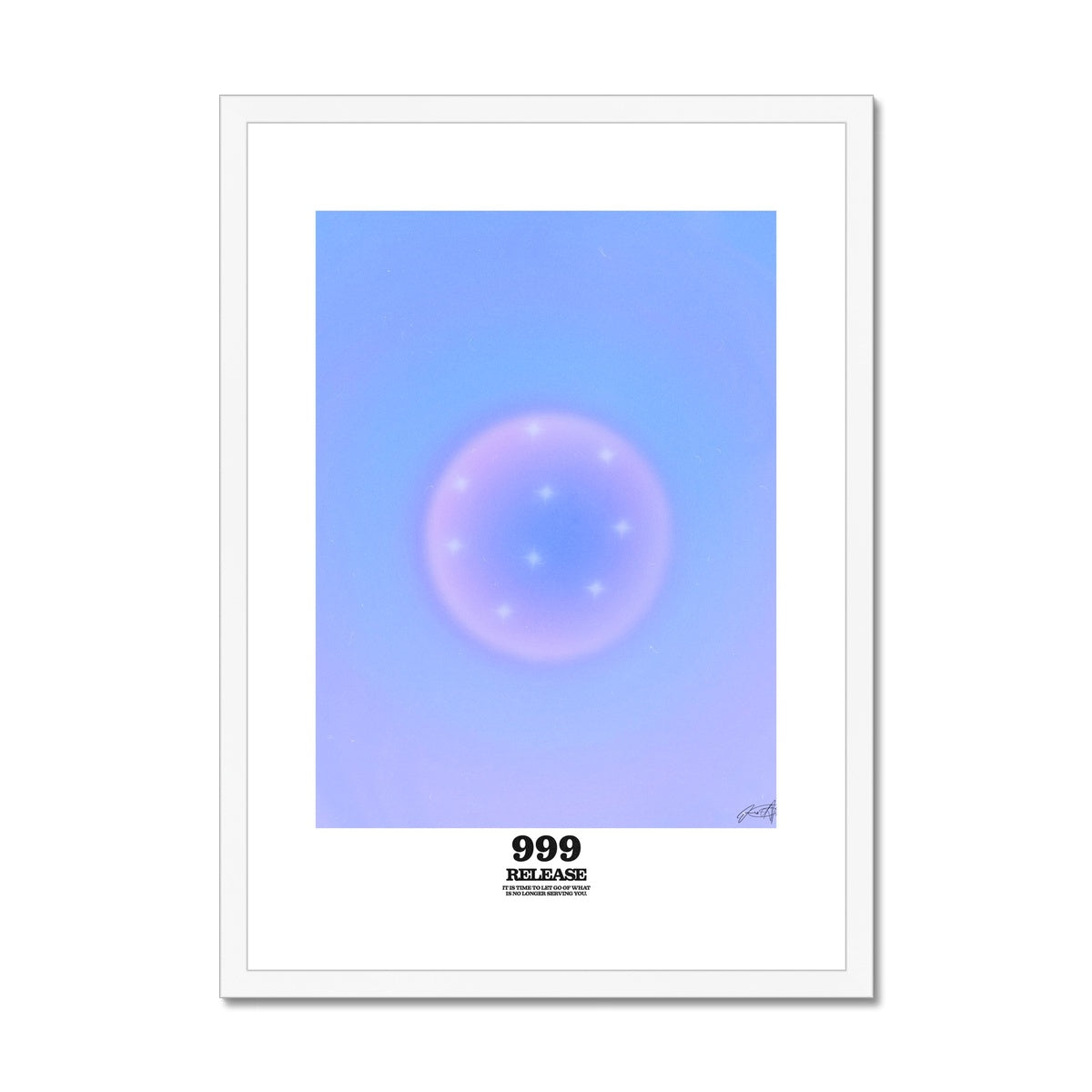 An angel number art print with a gradient aura. Add a touch of angel energy to your walls with a angel number auras. The perfect wall art posters to create a soft and dreamy aesthetic with your apartment or dorm decor. 999 Release: It’s Time To Let Go Of What’s No Longer Serving You.