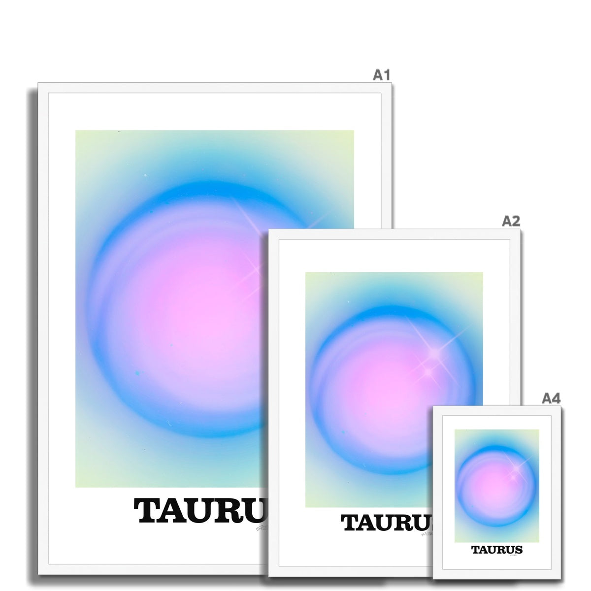 Our Taurus Aura art print is the perfect wall art to show off your star sign. Find a zodiac gradient print or poster in our astrology collection.