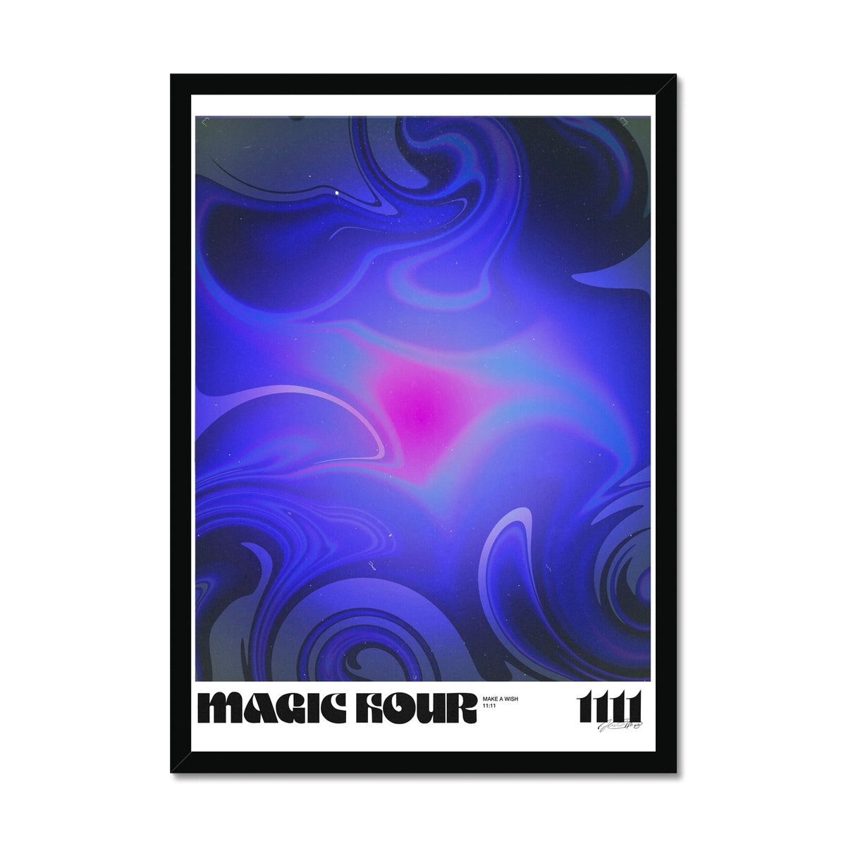 An angel number art print with a gradient aura. Add a touch of angel energy to your walls with a angel number auras. The perfect wall art posters to create a soft and dreamy aesthetic with your apartment or dorm decor. 1111 Magic Hour: Make A Wish.