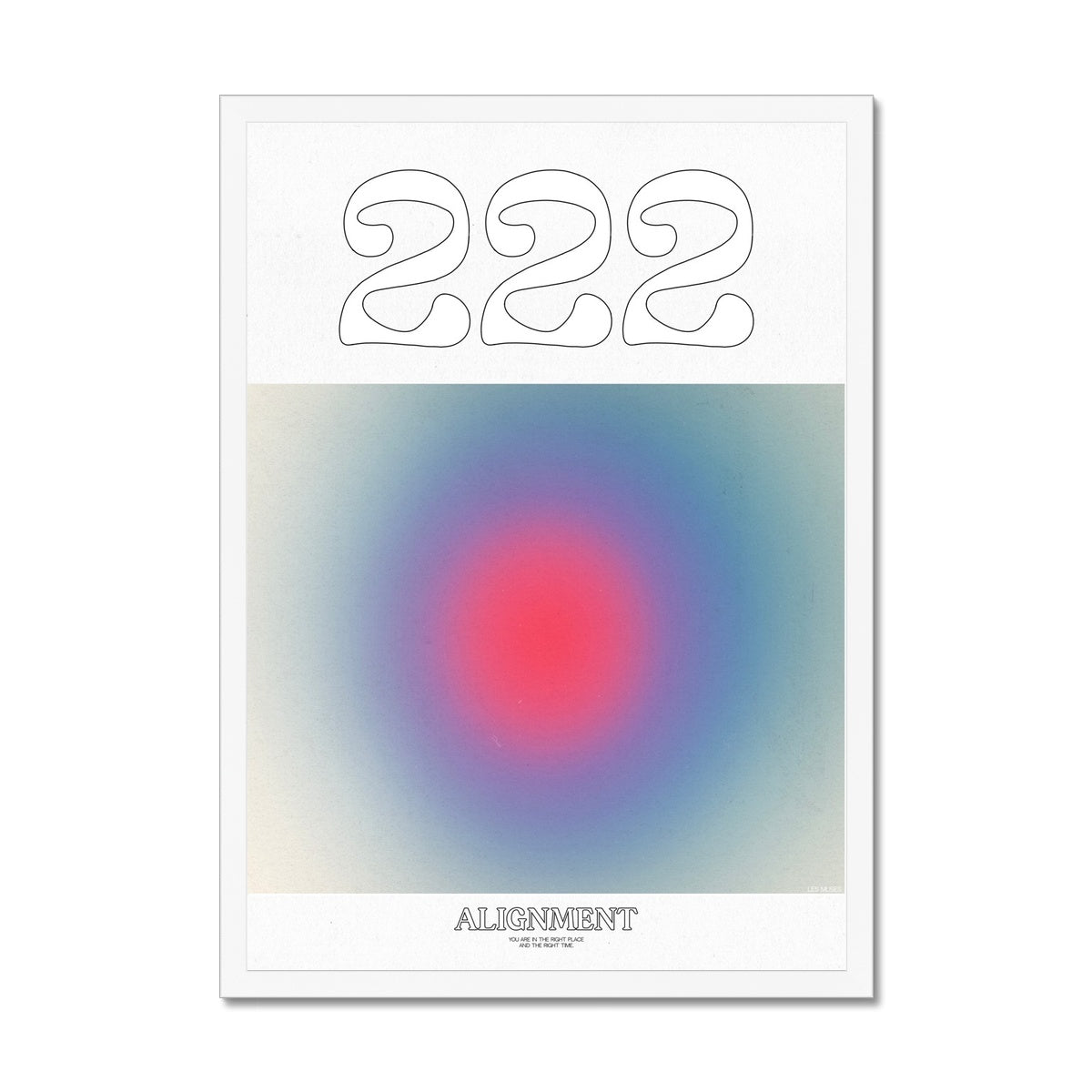 An angel number art print with a gradient aura. Add a touch of angel energy to your walls with a angel number auras. The perfect wall art posters to create a soft and dreamy aesthetic with your apartment or dorm decor. 222 Alignment: You Are In The Right Place And The Right Time.