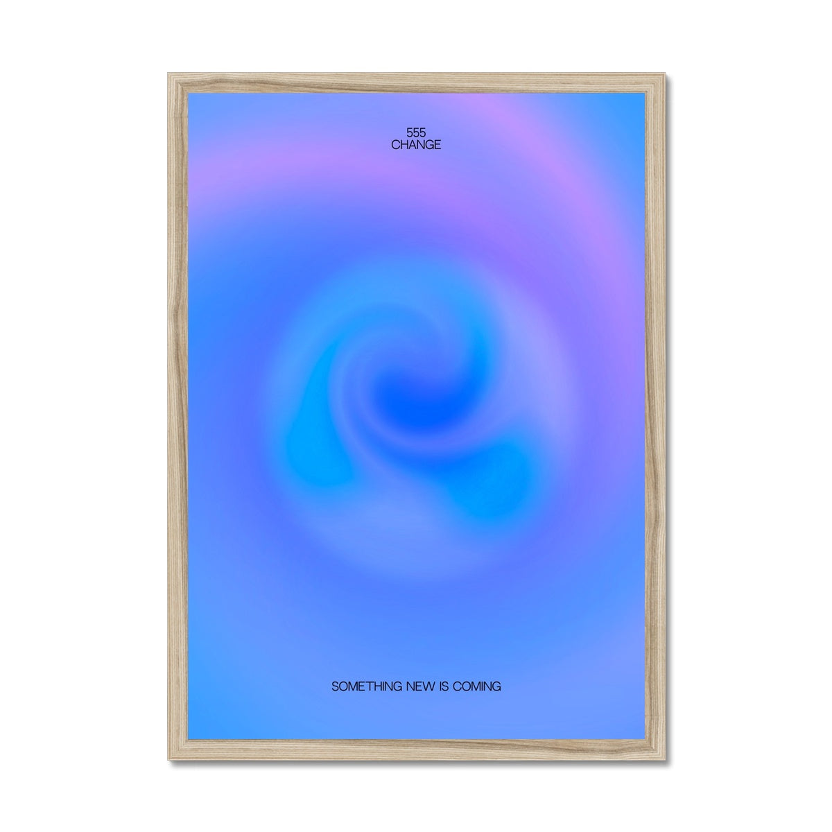 An angel number art print with a gradient aura. Add a touch of angel energy to your walls with a angel number auras. The perfect wall art posters to create a soft and dreamy aesthetic with your apartment or dorm decor. 555 Change: Something New Is Coming.