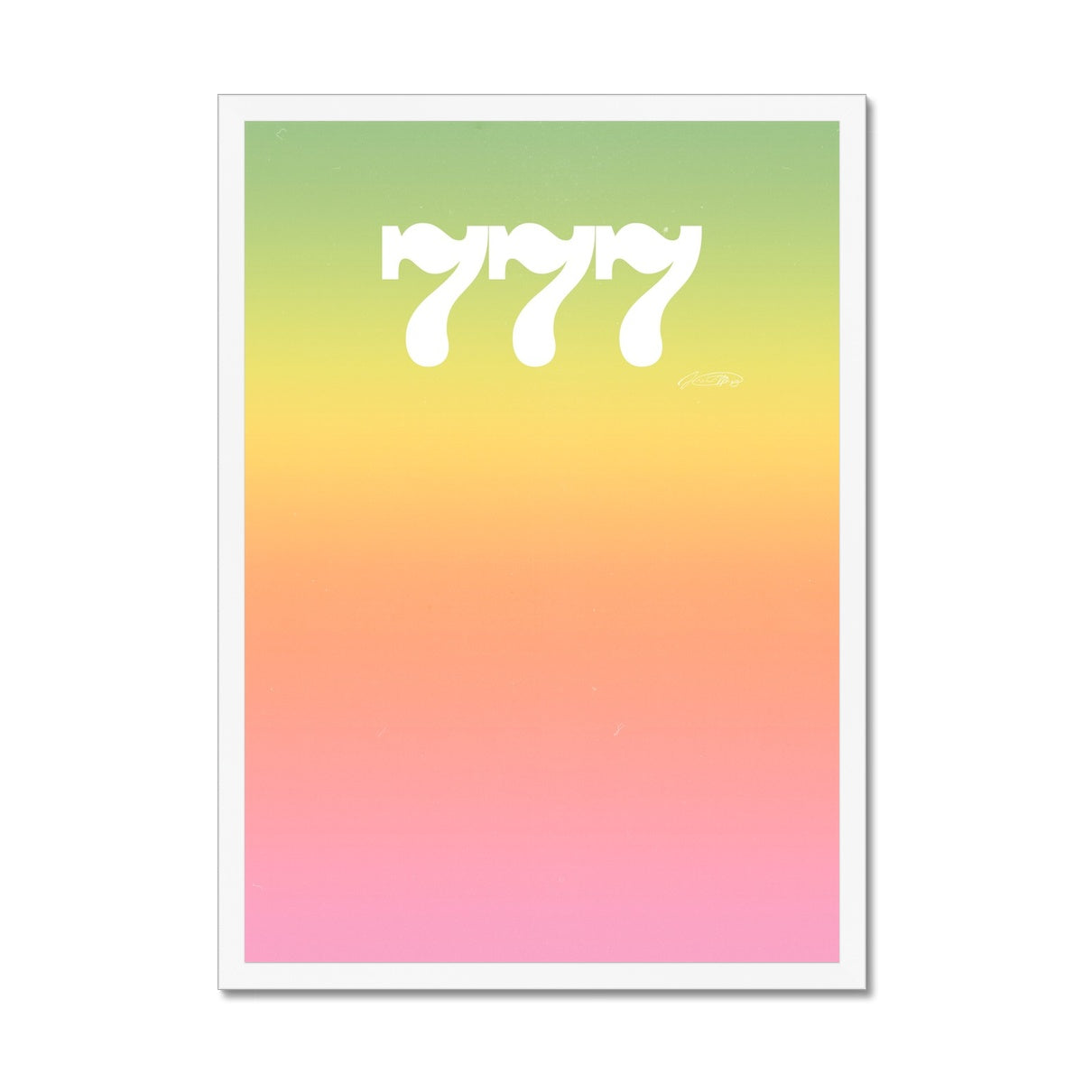 An angel number art print with a gradient aura. Add a touch of angel energy to your walls with a angel number auras. The perfect wall art posters to create a soft and dreamy aesthetic with your apartment or dorm decor. 777 Luck: Wonderful Things Are About To Happen