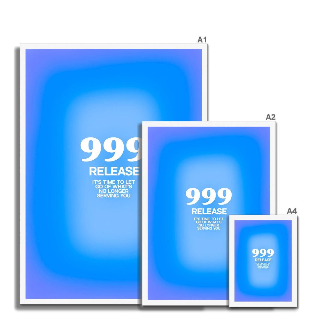 An angel number art print with a gradient aura. Add a touch of angel energy to your walls with a angel number auras. The perfect wall art posters to create a soft and dreamy aesthetic with your apartment or dorm decor. 999 Release: It’s Time To Let Go Of What’s No Longer Serving You.