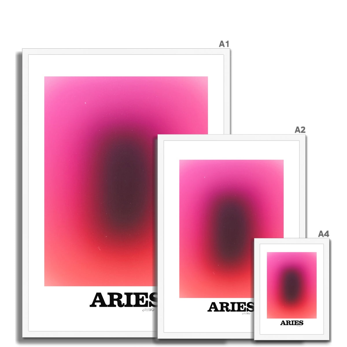 Our Aries Aura art print is the perfect wall art to show off your star sign. Find a zodiac gradient print or poster in our astrology collection.