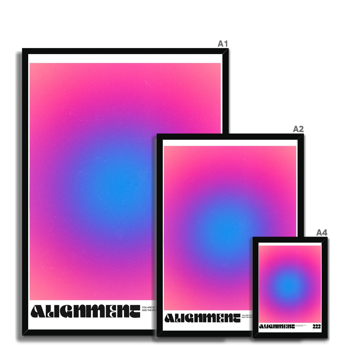 An angel number art print with a gradient aura. Add a touch of angel energy to your walls with a angel number auras. The perfect wall art posters to create a soft and dreamy aesthetic with your apartment or dorm decor. 222 Alignment: You Are In The Right Place And The Right Time.