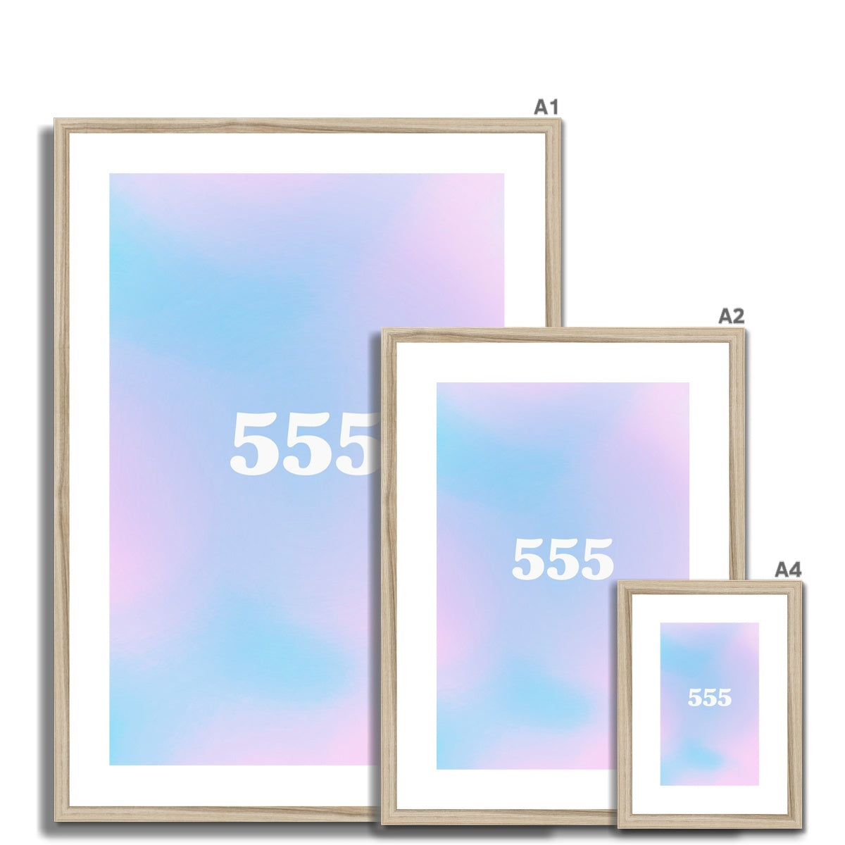 An angel number art print with a gradient aura. Add a touch of angel energy to your walls with a angel number auras. The perfect wall art posters to create a soft and dreamy aesthetic with your apartment or dorm decor. 555 Change: Something New Is Coming.