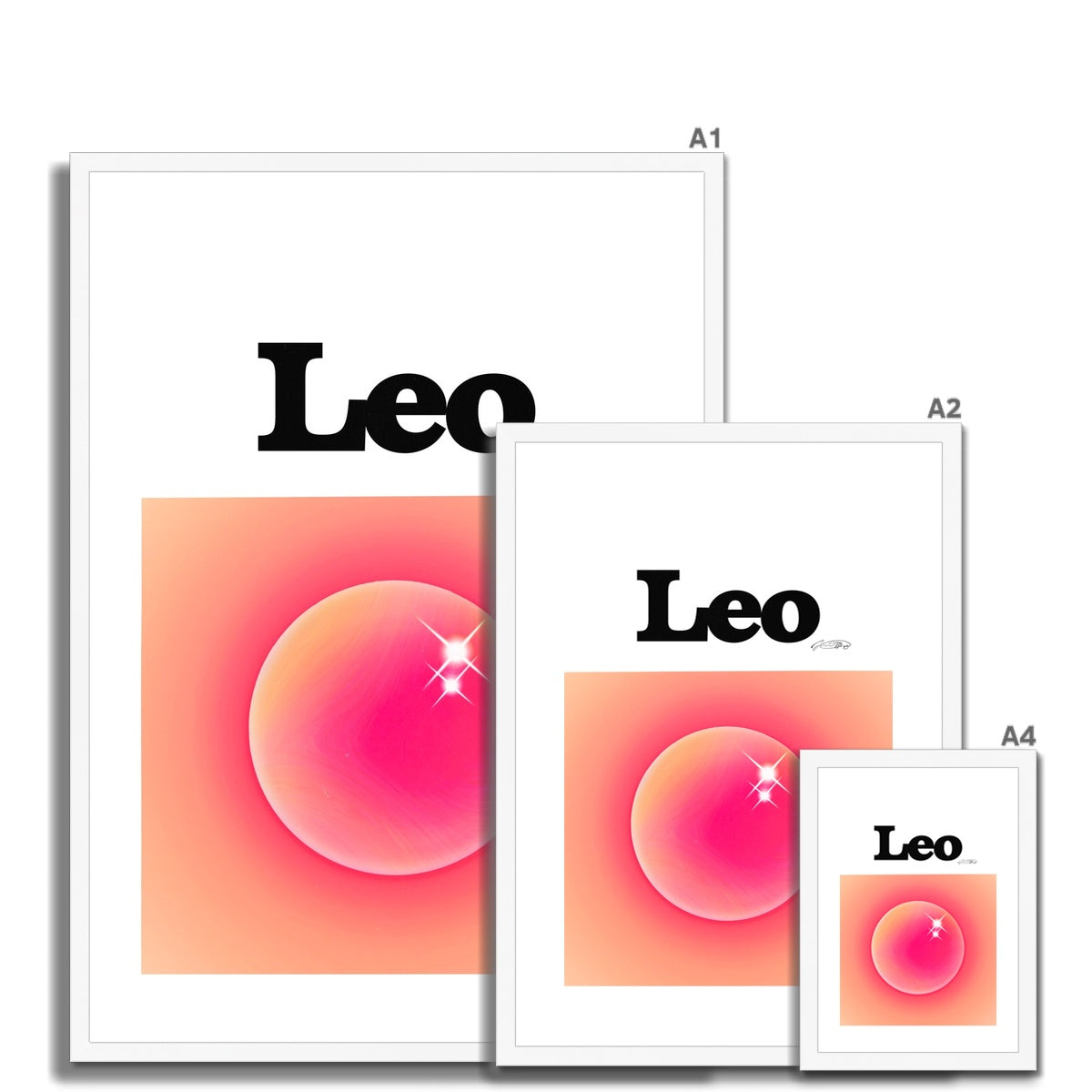 Leo Aura art print by Les Muses. Zodiac sign wall art. Aesthetic gradient star sign poster. Astrology artwork collection.