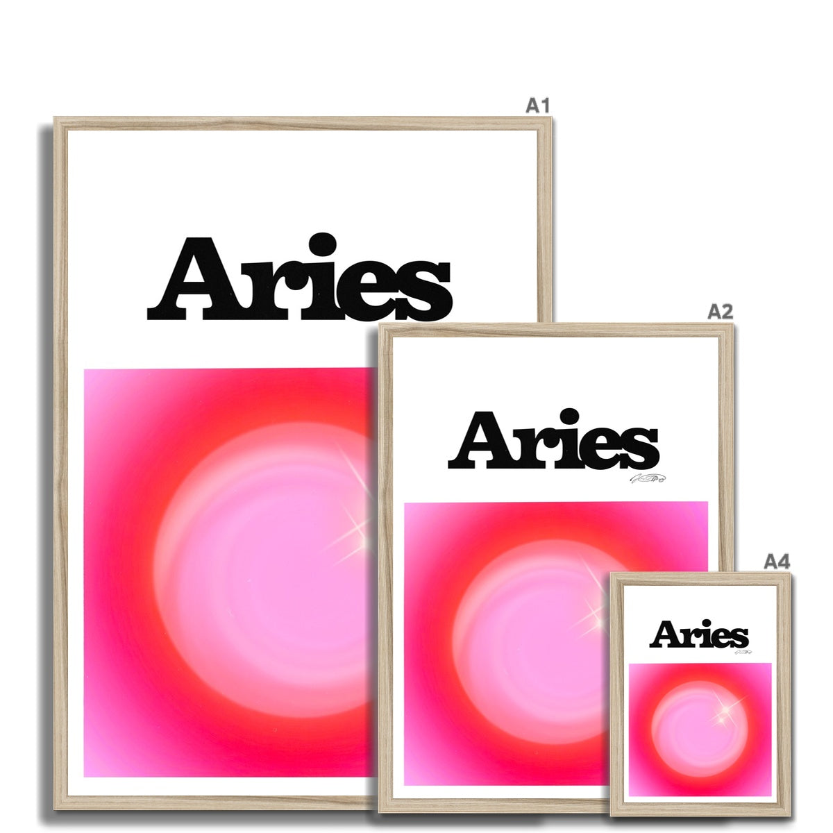 Our Aries Aura art print is the perfect wall art to show off your star sign. Find a zodiac gradient print or poster in our astrology collection.