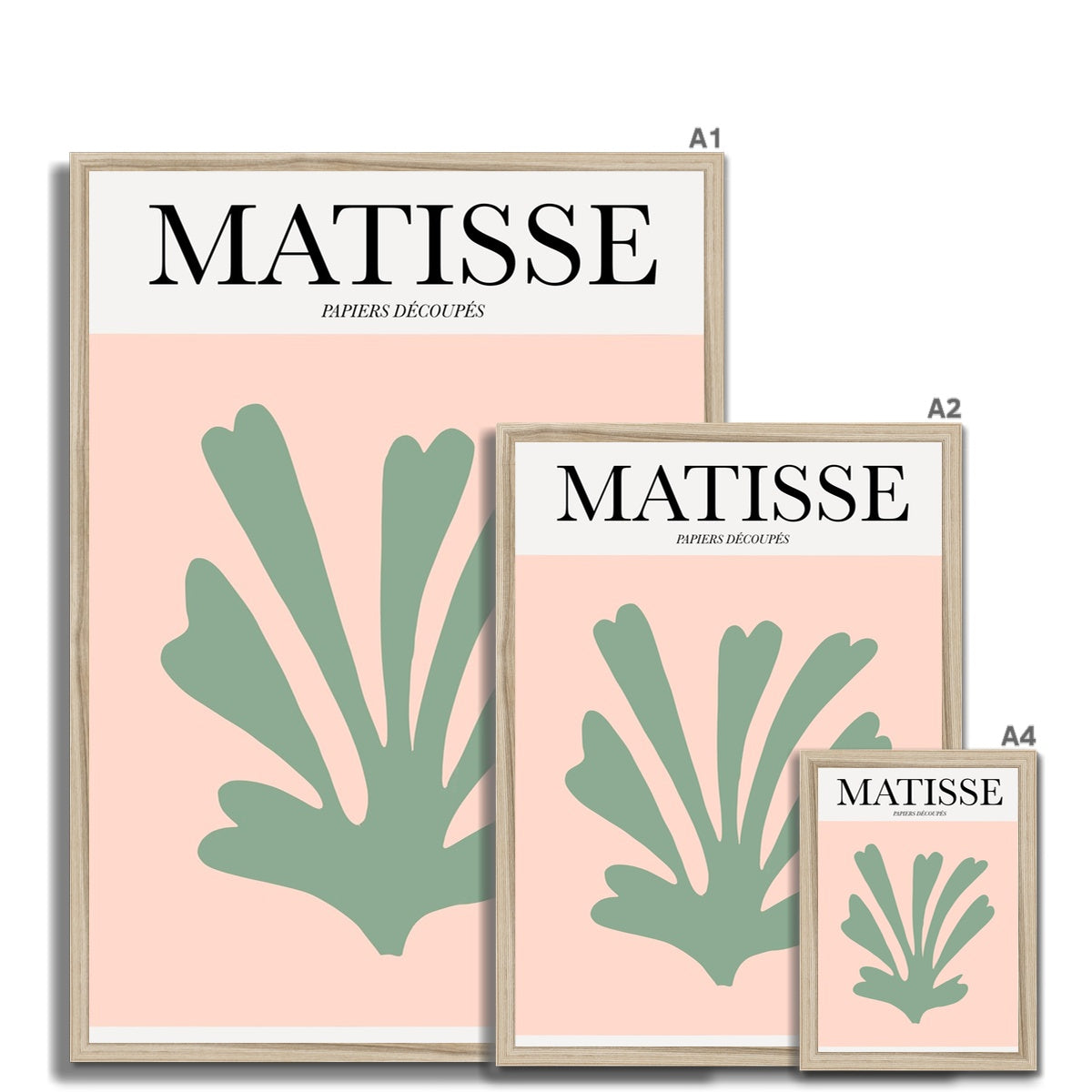 © les muses / Matisse wall art prints featuring flora cut outs or "Papiers Découpés" in a danish pastel style. Matisse exhibition posters with paper cut-outs. Berggruen & Cie museum prints for your gallery wall.