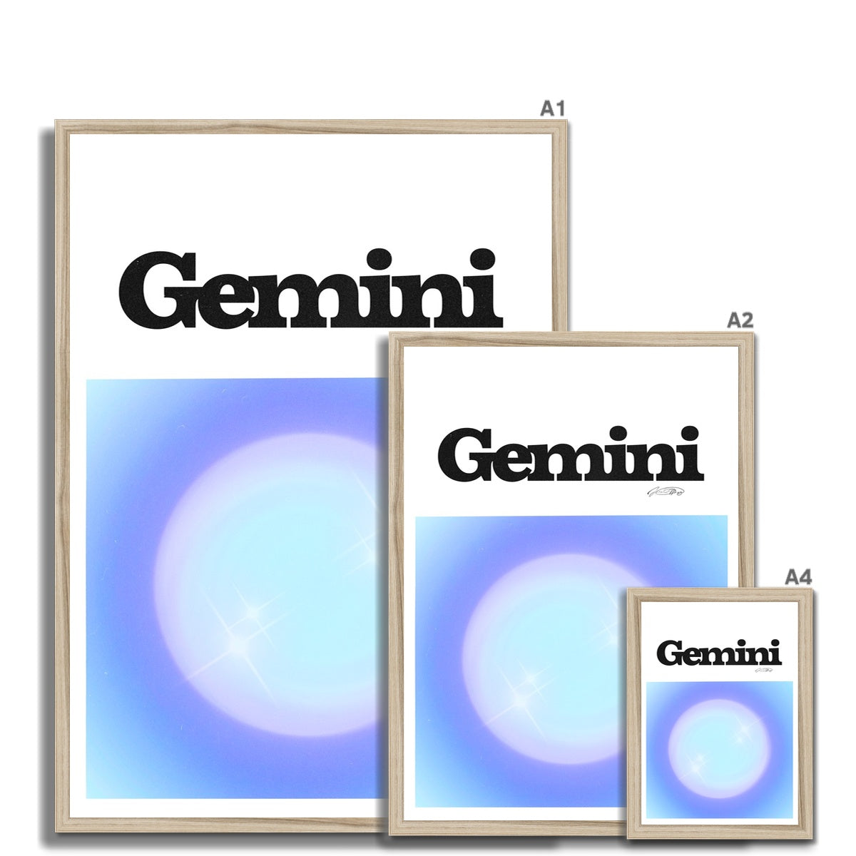 Our Gemini Aura art print is the perfect wall art to show off your star sign. Find a zodiac gradient print or poster in our astrology collection.