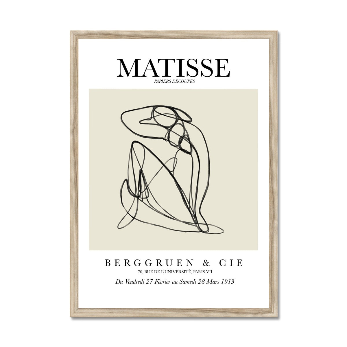 © les muses / Matisse wall art prints featuring nude figure line art or "Papiers Découpés" in a danish pastel style. Matisse exhibition posters with line art figures. Berggruen & Cie museum prints for your gallery wall. 