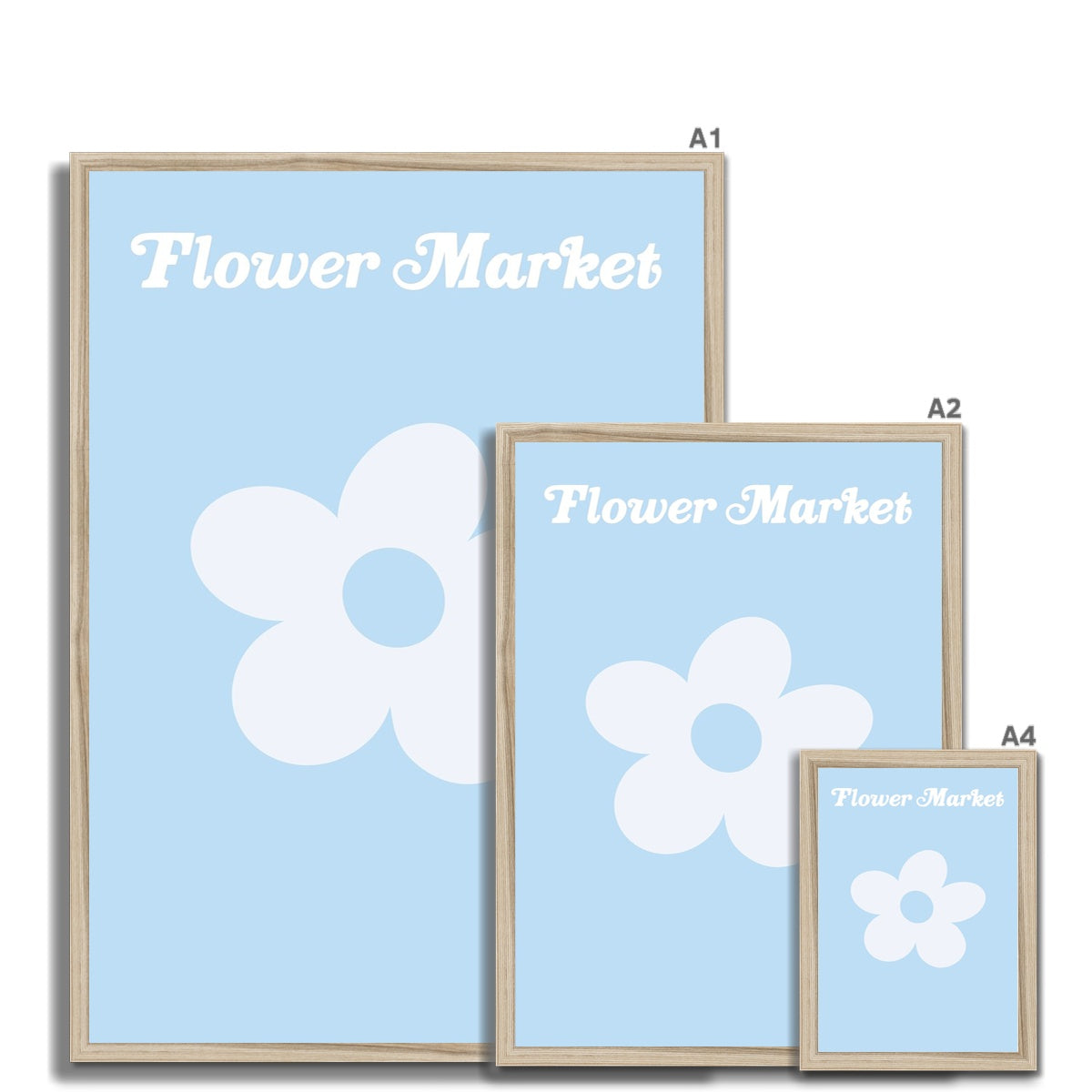 © les muses / Our Flower Market / Daisy collection features wall art with retro daisy designs under original hand drawn typography. Danish pastel posters full of daisies to brighten up any gallery wall. 